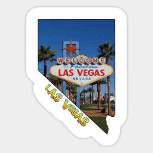 Nevada State Outline (Las Vegas Sign) Sticker